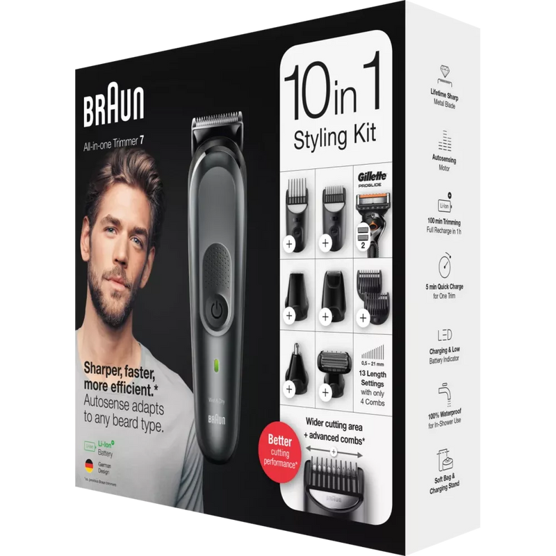 Braun Scheerapparaat voor het lichaam, 10-in-1 Multi Grooming Kit MGK7321, 1 stuk