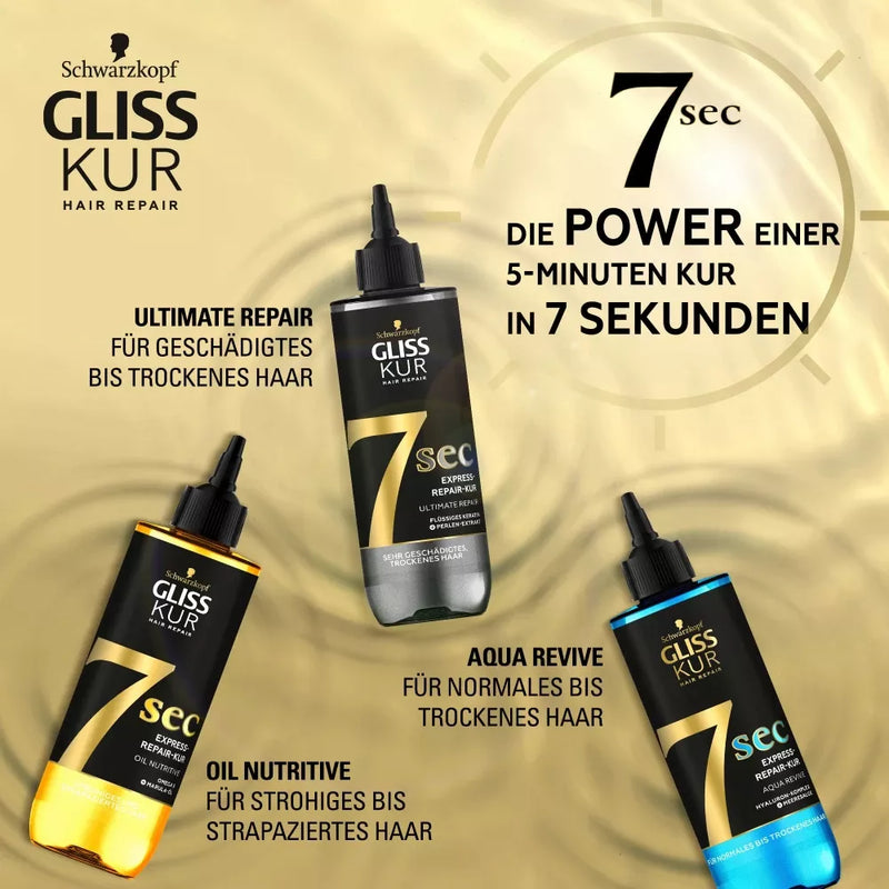 Schwarzkopf Gliss Kur Haarbehandeling Express Repair 7Sec Oil Nutritive, 200 ml