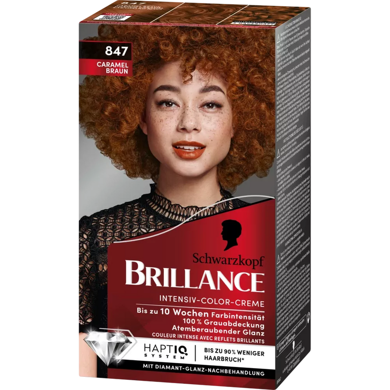 Schwarzkopf Brillance Haarkleur 847 Karamelbruin, 1 st