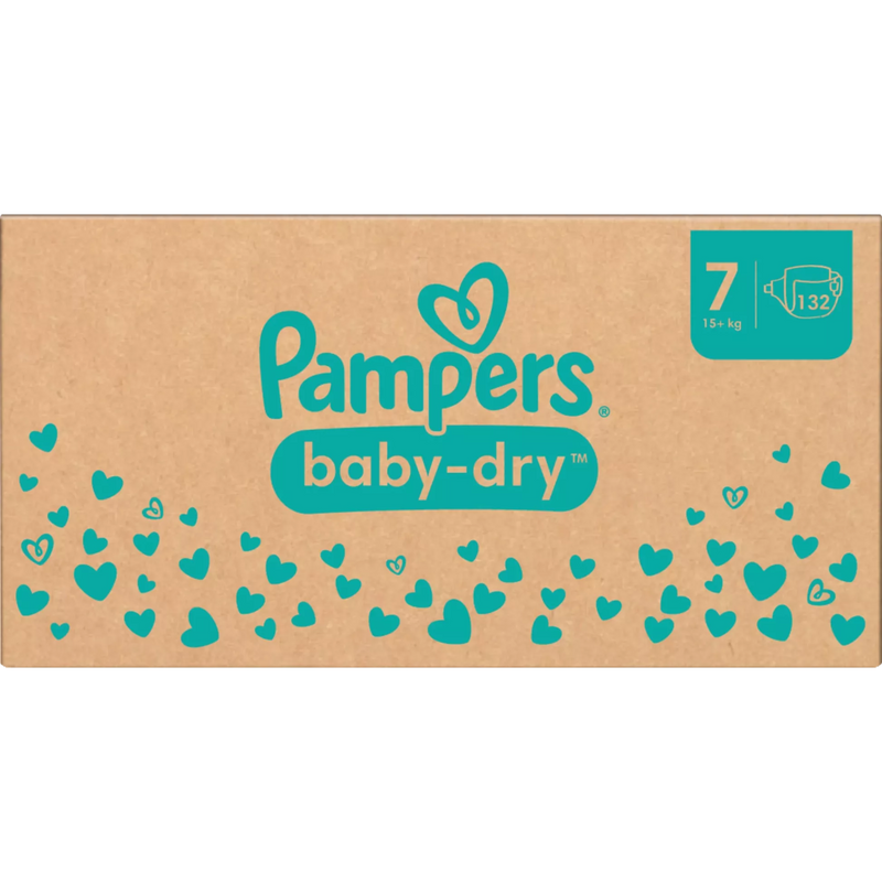 Pampers Luiers Baby Dry Gr.7 Extra Large (15+ kg), maandelijkse doos, 132 stuks.