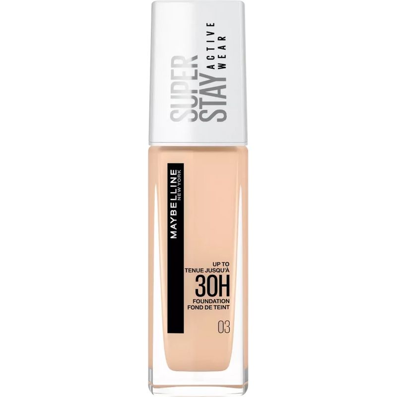 Maybelline New York Foundation Super Stay Active Wear 03 True Ivory, 30 ml