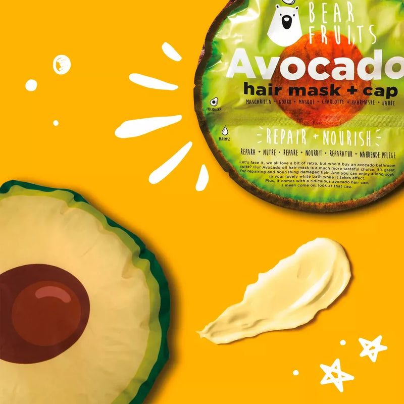 Bear Fruits Haarmasker avocado, Haarmasker + kapje, 20 ml