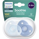 Philips AVENT Sucette Soothie silicone, bleu, dès la naissance, 2 pcs