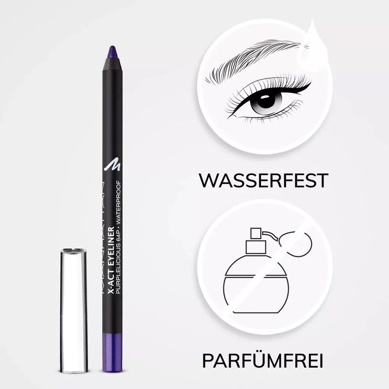 MANHATTAN Cosmetics Eyeliner X-Act waterproof Purplelicious 64P, 1.2 g