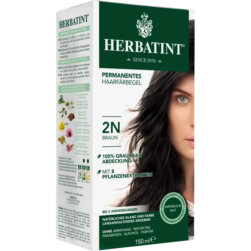 Herbatint Haarkleur gel bruin 2N, 1 stuk
