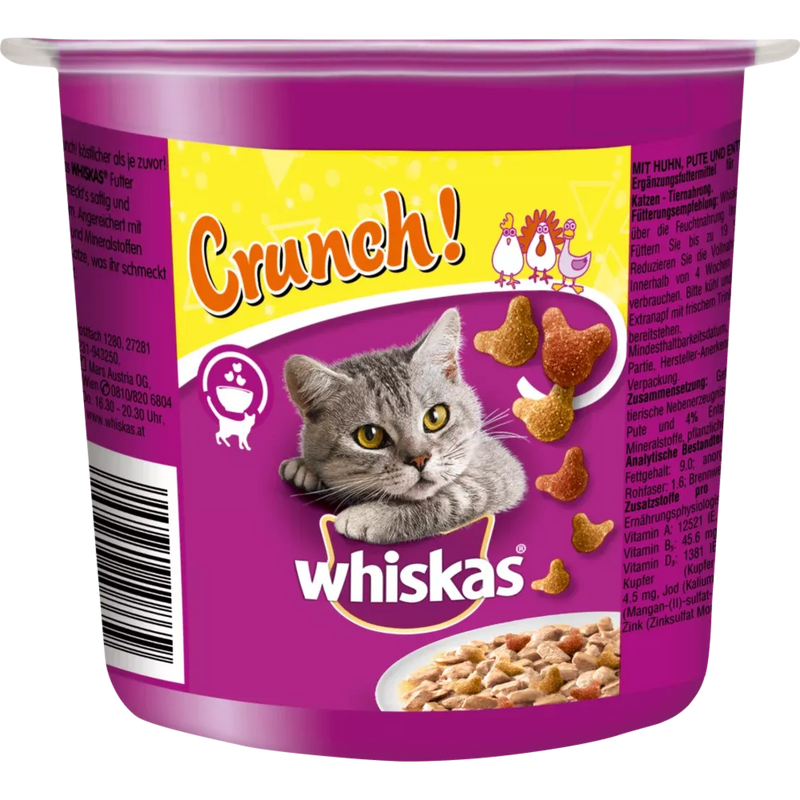 Whiskas Cat Treat Crunch met kip, kalkoen & eend, 100 g