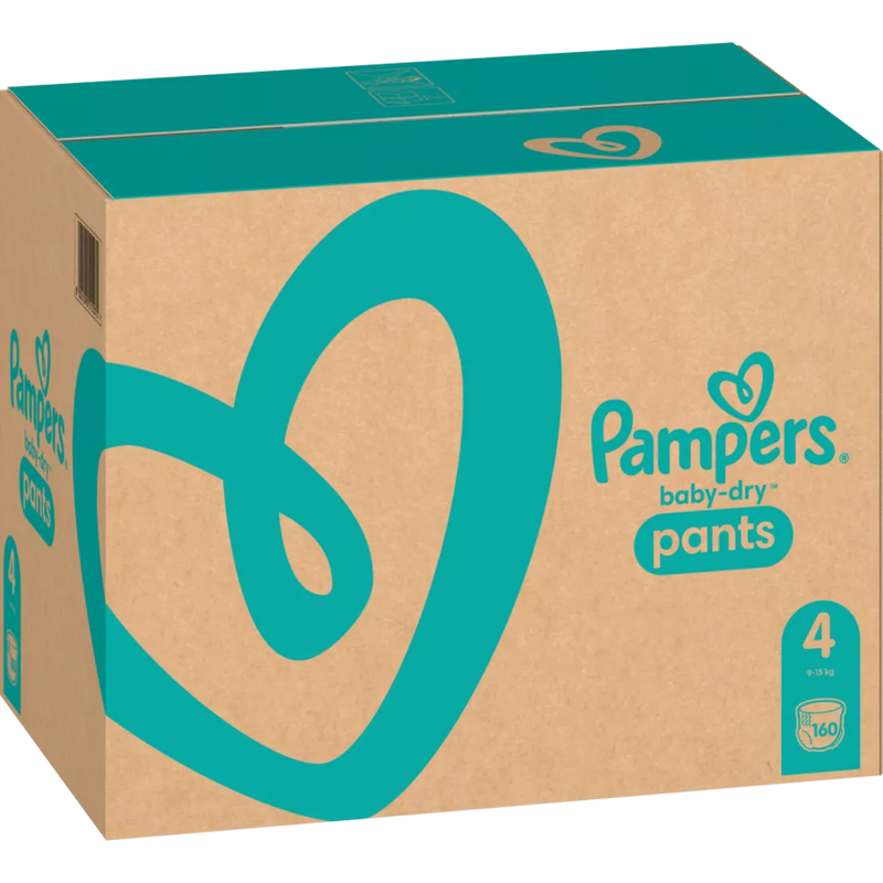 Pampers Broek Baby Dry, maat 4, maxi, 9-15kg, maandpakket, 160 stuks