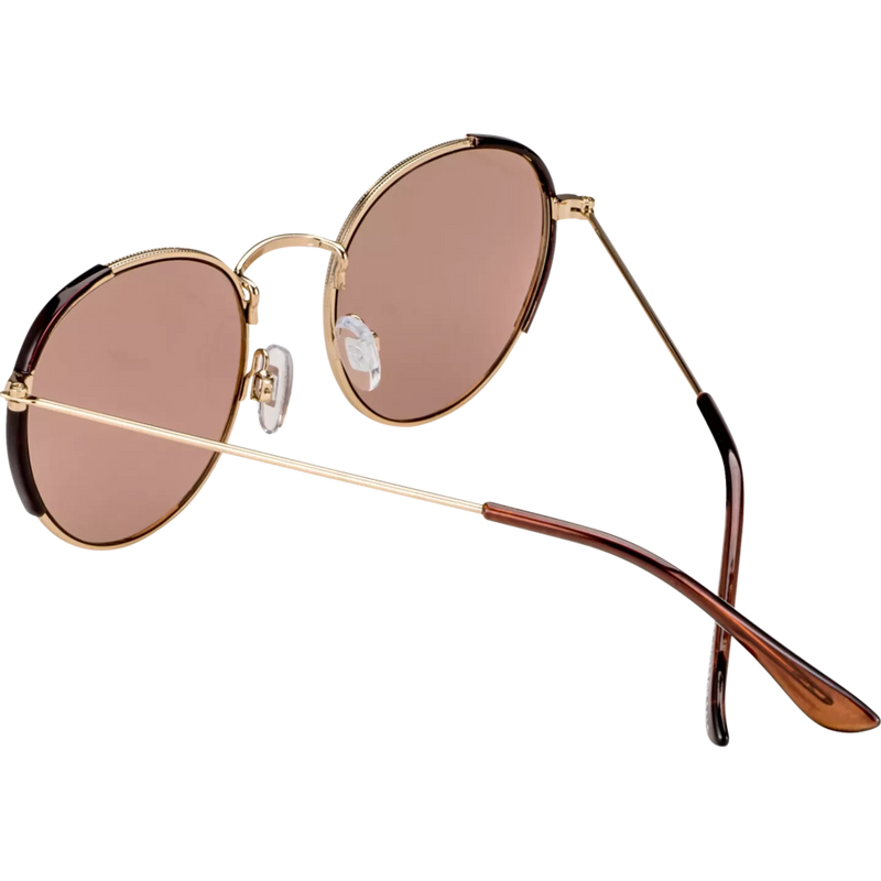 SUNDANCE Metalen zonnebril in goud met bruine accenten en bruine tint, 1 stuk