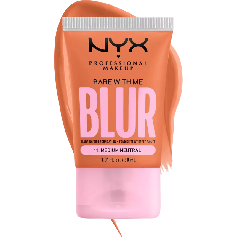 NYX PROFESSIONAL MAKEUP Foundation Bare With Me Blur Tint 11 Medium Neutraal, 30 ml