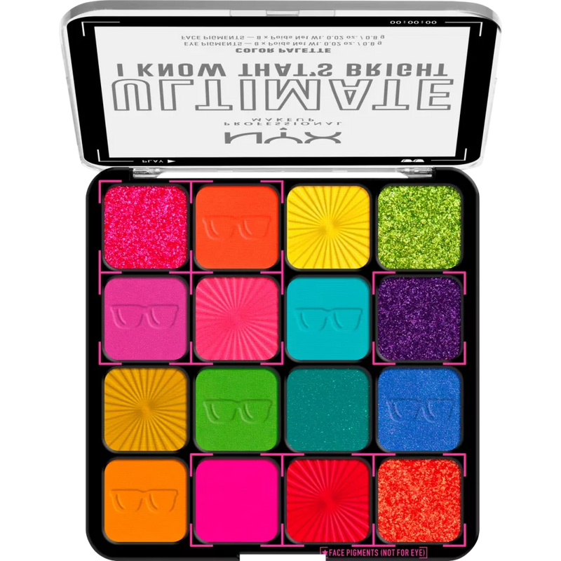 NYX PROFESSIONAL MAKEUP Oogschaduwpalette Ultimate04W I Know That's Bright, 12.8 g