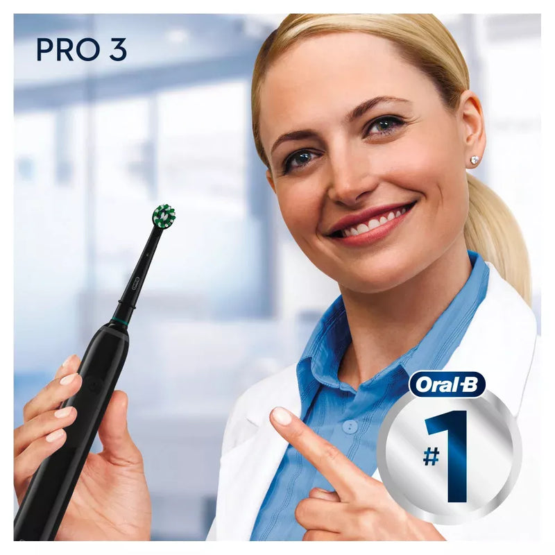 Oral-B Elektrische tandenborstel Pro 3 Cross Action zwart, 1 stuk