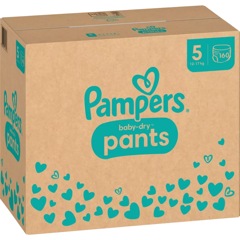 Pampers Babybroekjes Baby Dry Gr.5 Junior (12-17 kg), maandelijkse doos, 160 stuks.