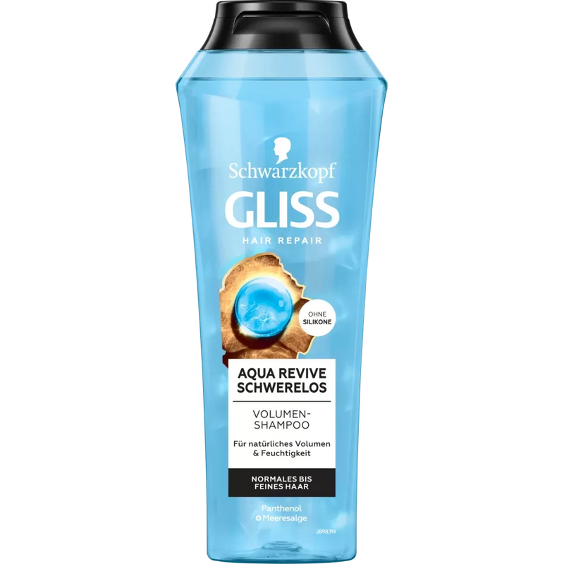 Schwarzkopf GLISS Volume Shampoo Aqua Revive Gewichtloos, 250 ml