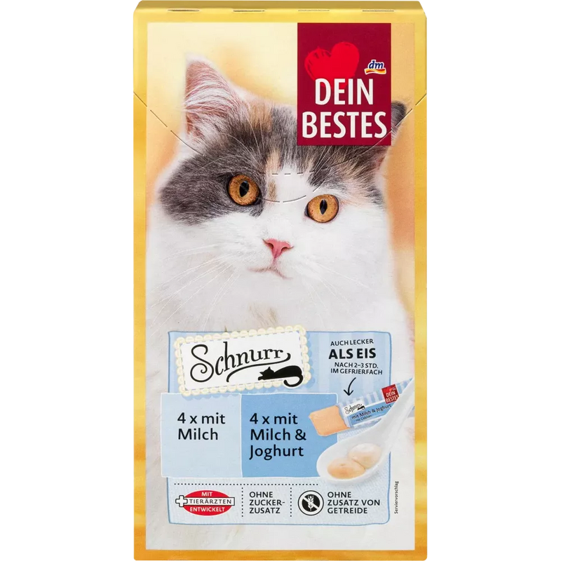 Dein Bestes Kattensnack, Schnurr, met melk&yoghurt, 80 g