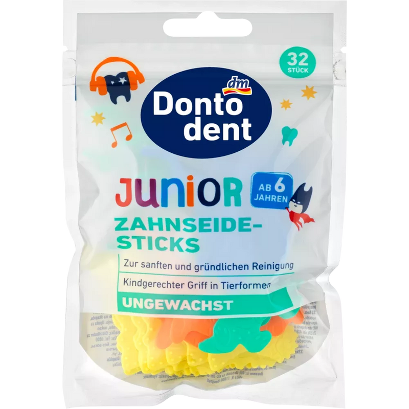 Dontodent Dontodent Dental Floss Sticks Junior vanaf 6 jaar, 32 stuks.