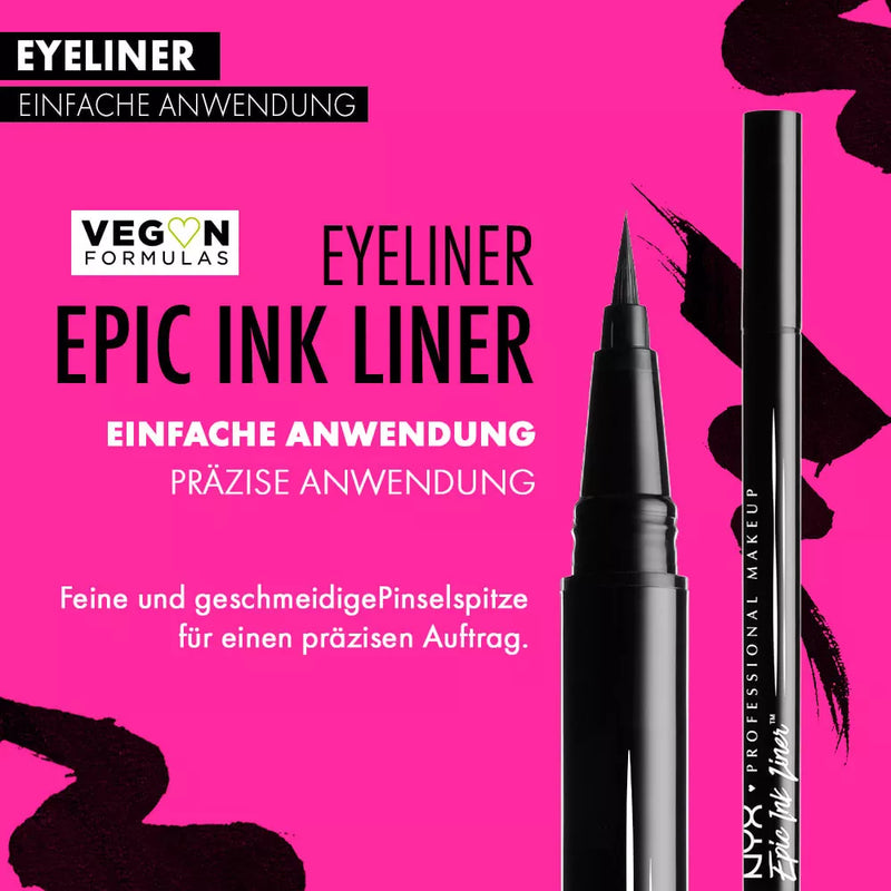 NYX PROFESSIONAL MAKEUP Eyeliner Epic Inkt 01 zwart, 1 ml