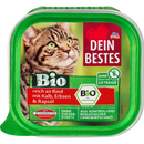 Dein Bestes Natvoer voor katten, biologisch, rundvlees & kalfsvlees, 100 g
