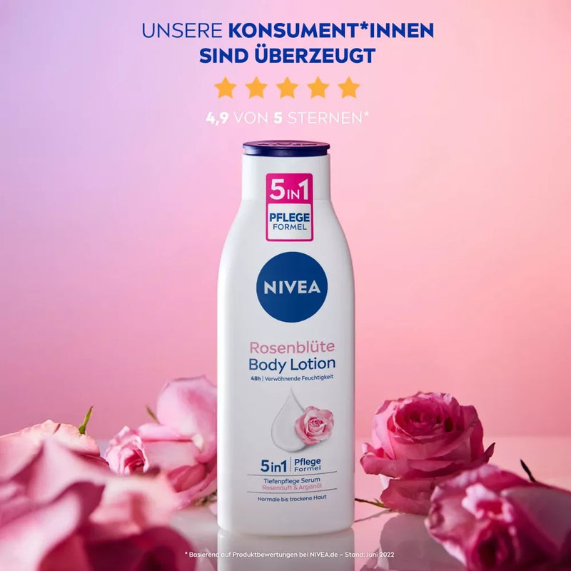 NIVEA Body Lotion Rozenbloesem 5in1 verzorgingsformule, 0,4 l