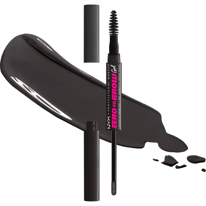 NYX PROFESSIONAL MAKEUP Gel Sourcils Zero To Brow 08 Noir, 2,3 g