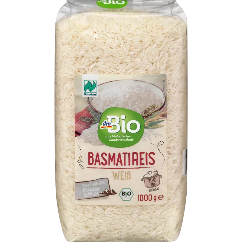 dmBio Rijst, Basmatirijst wit, Naturland, 1000 g