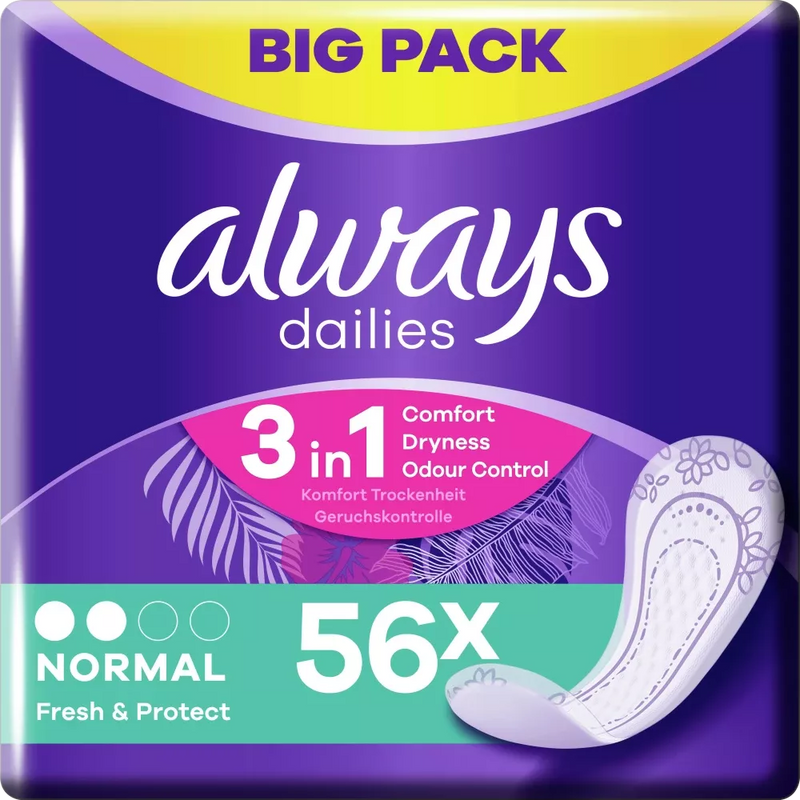 always Inlegkruisje Fresh&Protect Normal BigPack, 56 stuks