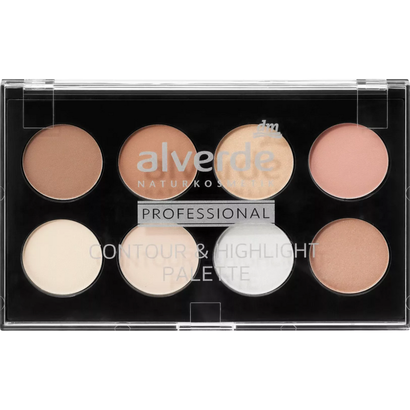 alverde NATURKOSMETIK Contour & Highlight Palette Professional, 8 g