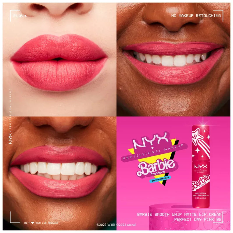 NYX PROFESSIONAL MAKEUP Rouge à lèvres Barbie Smooth Whip 02 Perfect Day Pink, 1 pièce