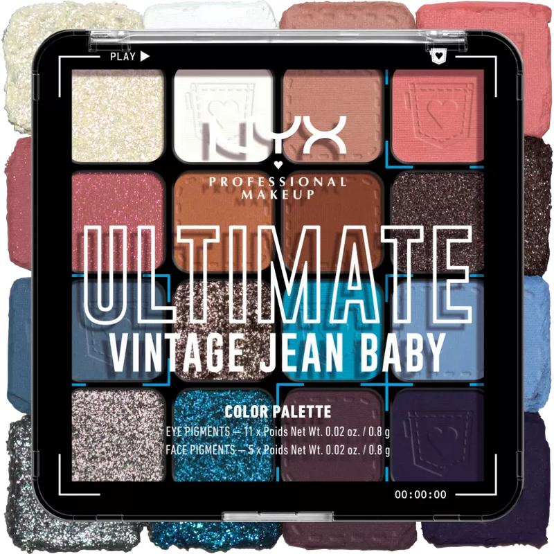 NYX PROFESSIONAL MAKEUP Oogschaduwpalette Ultimate 01W Vintage Jean Baby, 12.8 g