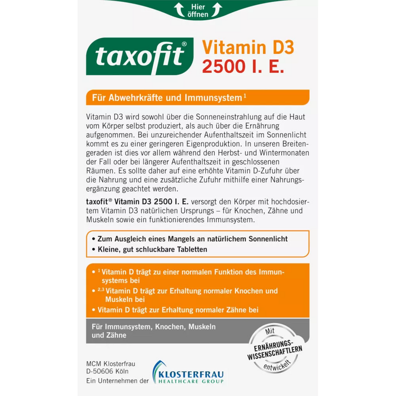 taxofit Vitamine D3 minitabletten (50 stuks), 7,7 g