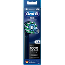 Oral-B PRO CrossAction borstels zwart, 4 stuks.