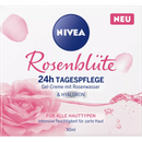 NIVEA Dagcrème Rozenbloesem, 24h Dagverzorging met Rozenwater & Hyaluron, 50 ml