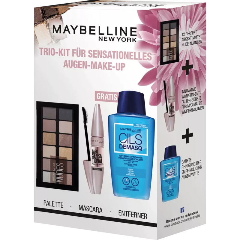 Coffret cadeau de maquillage pour les yeux Maybelline New York 3 pièces, 1 pièce