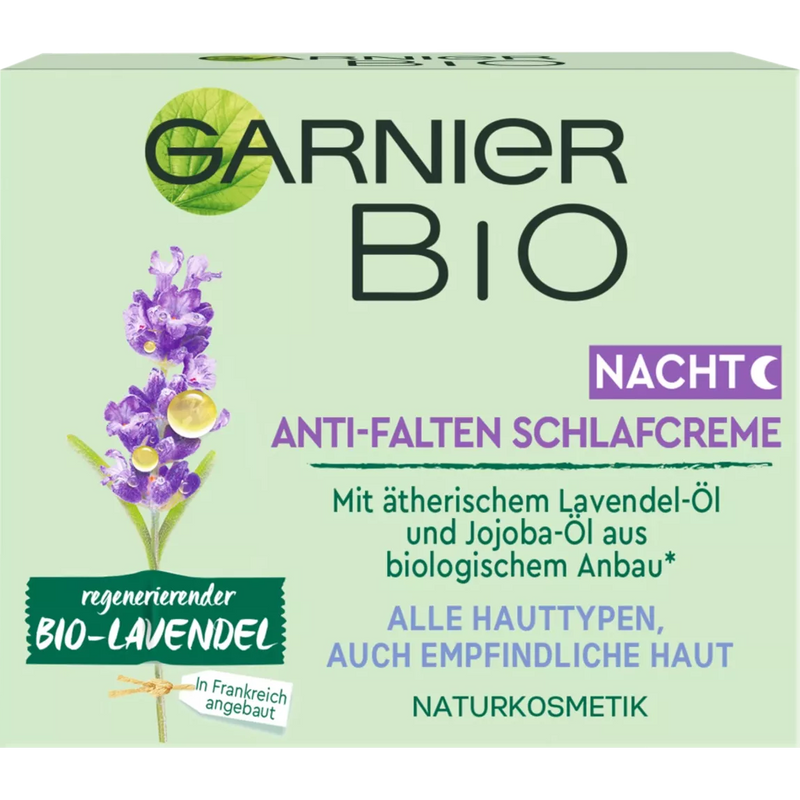 GARNIER BIO Nachtcrème Anti Rimpel Slaapcrème met Lavendel, 50 ml