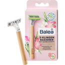 Rasoir Balea avec 3 lames et manche en bambou, 1 pièce.