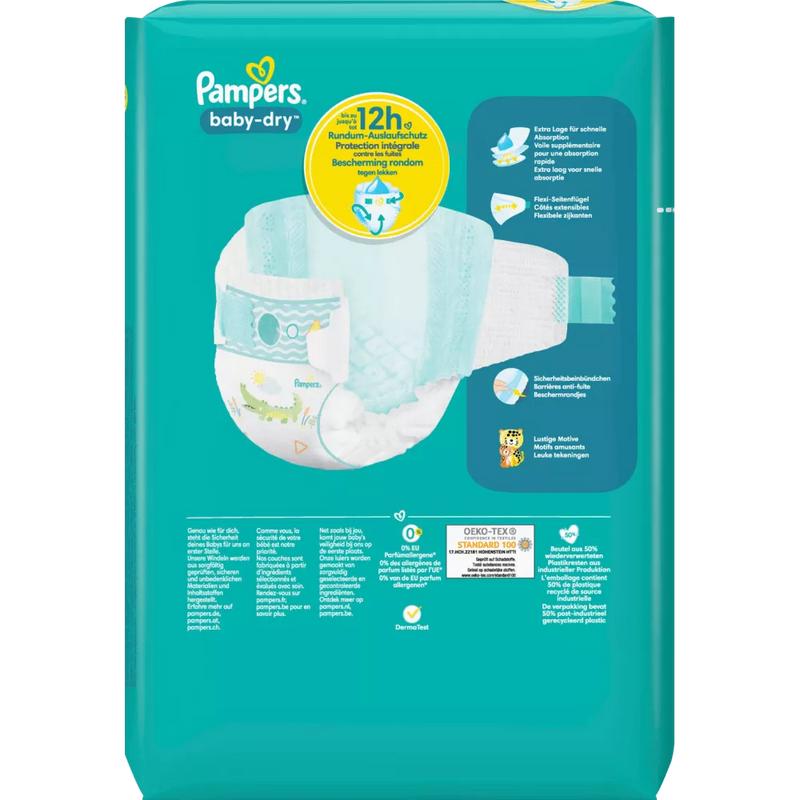 Pampers Luiers Baby Dry maat 7 Extra Large (15+ kg), 20 stuks.