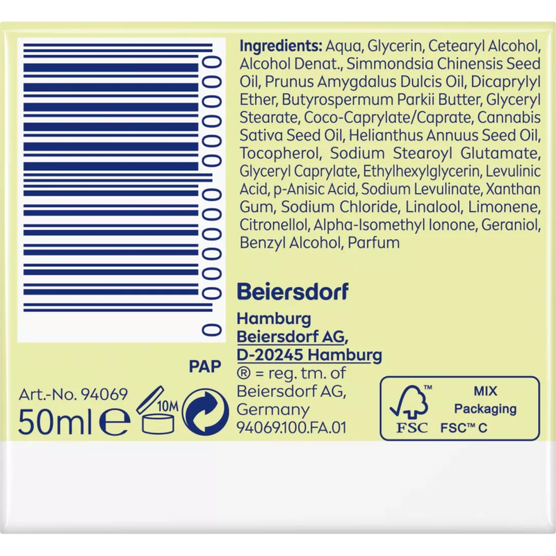 NIVEA Gezichtscrème Biologische Hennepzaadolie, 50 ml