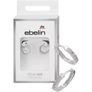 Créoles ebelin avec pierres zircone argent 925, 2 pièces.