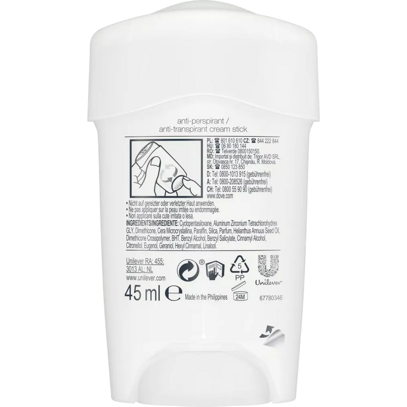 Dove Antiperspirant deodorant crème Maximale Bescherming, 45 ml