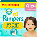 Couches Pampers Premium Protection Gr.4 Maxi (9-14 kg), boîte mensuelle, 174 pièces.