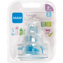 MAM Valve Tétine Anti Colique en silicone, dès 6 mois, lait, thé &amp; bouillie, 2 pièces