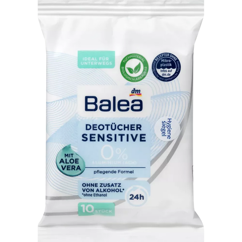 Balea Deodorantdoekjes Sensitive, 10 stuks