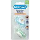 babylove Siliconen fopspeen, blauw/groen, maat 1, 0 - 6 maanden, 2 stuks