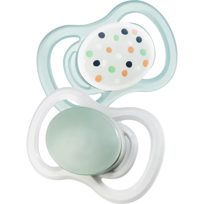 babylove Fopspeen Air silicone anatomisch, groen, maat 2, 5-18 maanden, 2 st.