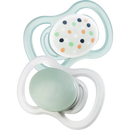 Sucette en silicone babylove Air, anatomique, verte/grise, taille 1, 0-6 mois, 2 pièces.