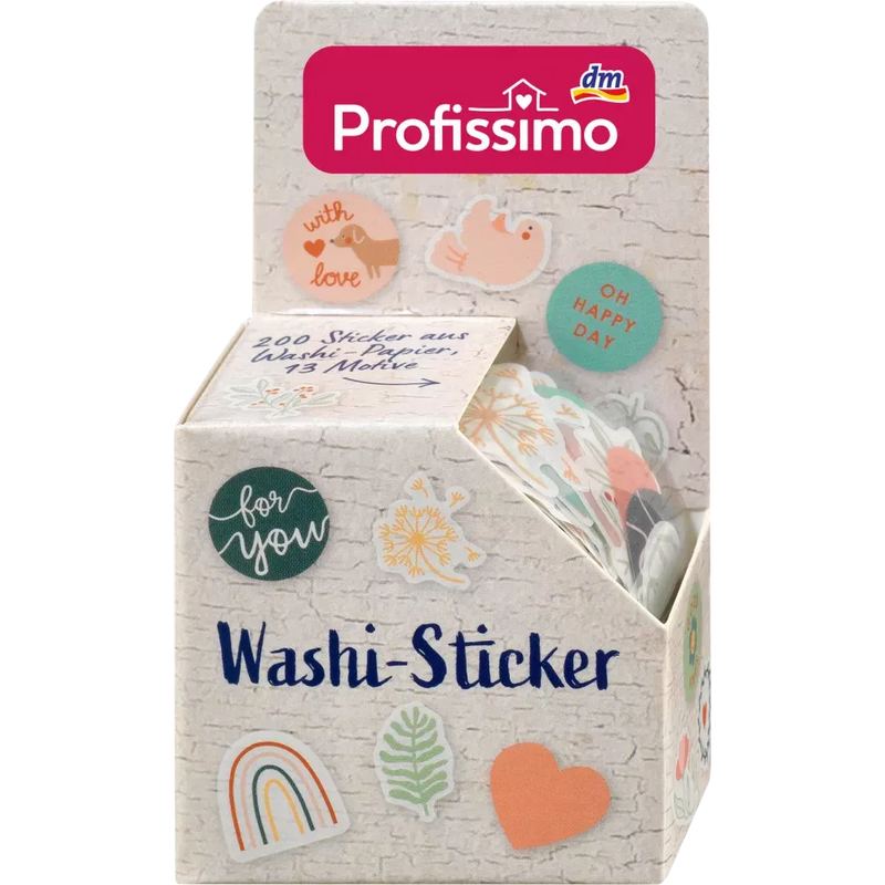 Profissimo Washi stickers, 13 motieven, 1 st.