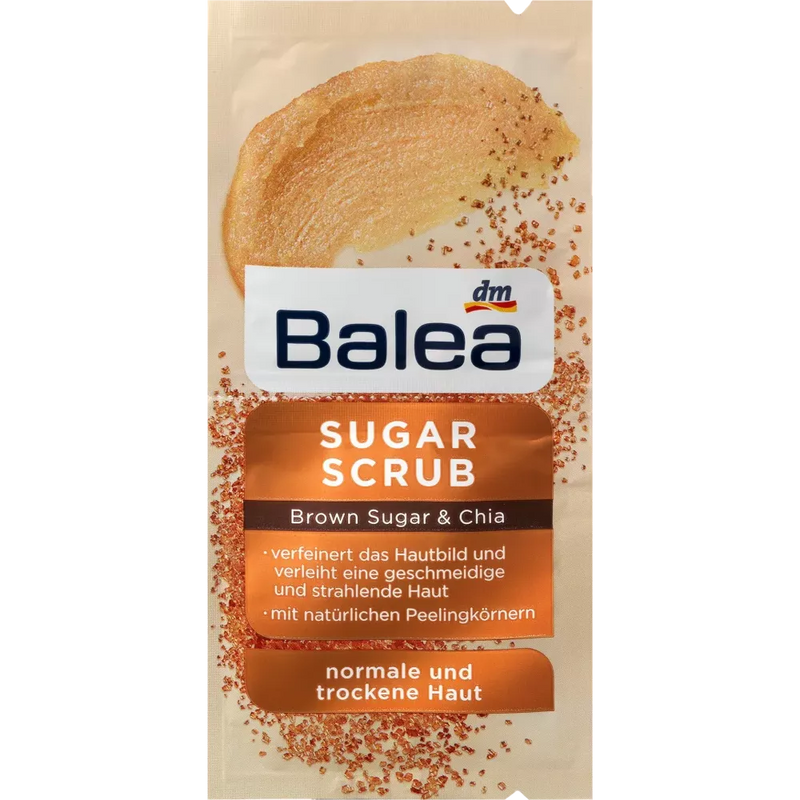 Balea Gezichtsmasker Peeling Sugar Scrub Brown Sugar & Chia, 16 ml