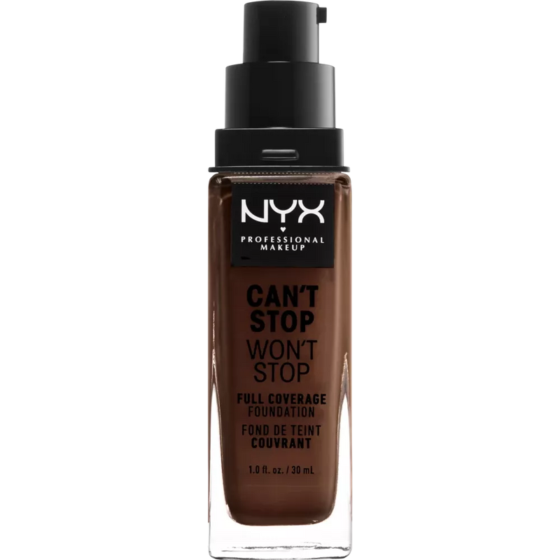 NYX PROFESSIONAL MAKEUP Foundation Can't Stop Won't Stop 24-Hour Deep Espresso 24, 30 ml