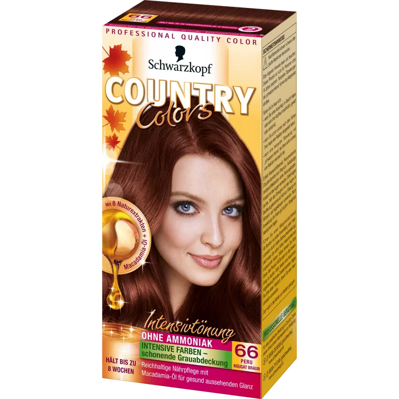 Schwarzkopf Country Colors Intensive teinte 66 Brun Nougat du Pérou, 1 pièce