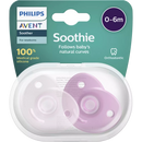 Philips AVENT Fopspeen Soothie silicone, roze/roze, vanaf geboorte, 1 stuk