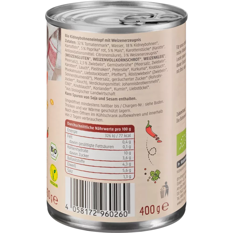 dmBio Stoofpotje, Chili sin Carne, veganistisch, 400 g